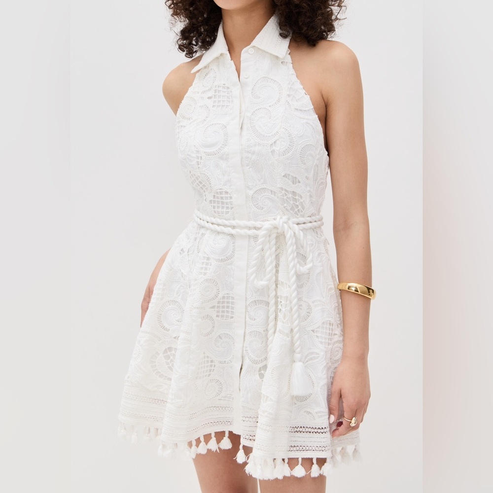 Alice + Olivia Cream/white LUCY MINI SHIRT DRESS😍 - Picture 4 of 14